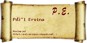 Pál Ervina névjegykártya
